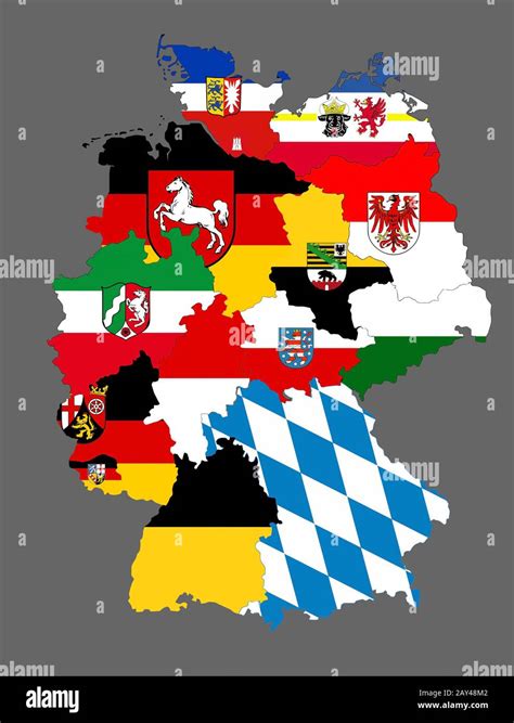 germany regions flag map Stock Photo - Alamy