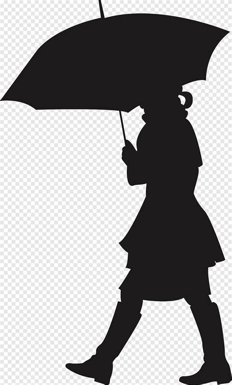 Silhouette Umbrella Girl Rain