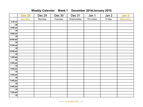 Weekly calendar printable, Blank weekly calendar, Monthly calendar ...