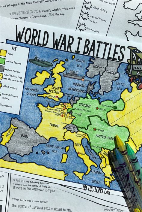 World War I Map Worksheet