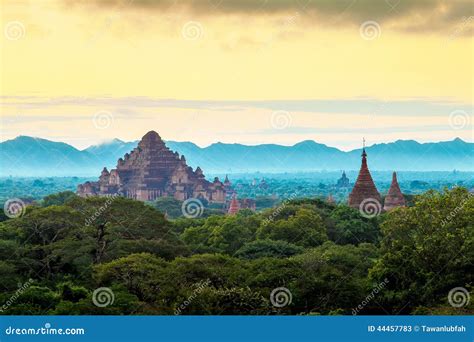 Sunrise Over Bagan Temples, Myanmar Stock Image - Image of sight ...