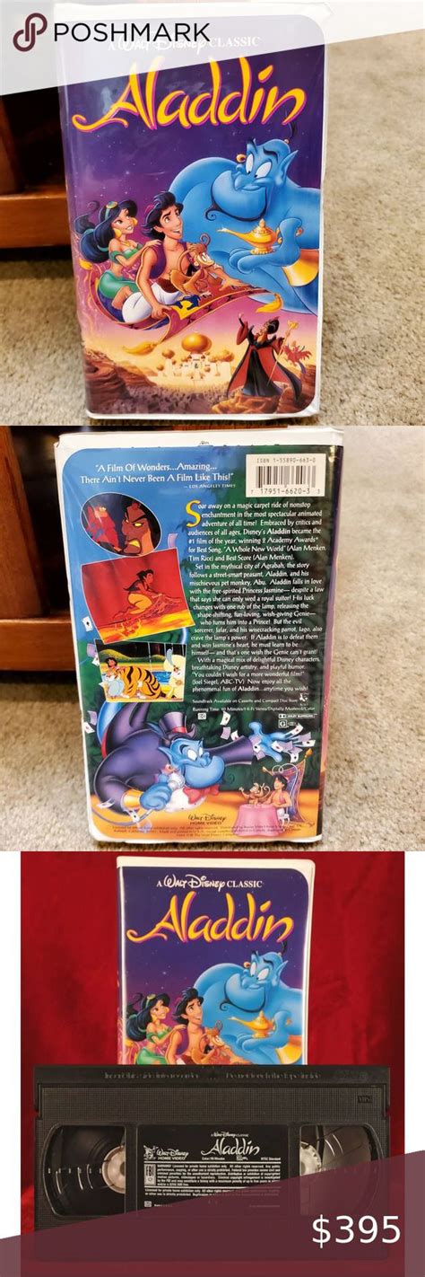 Aladdin Rare Disney's Black Diamond VHS Tim Rice, 1 Film, Pet Monkey ...