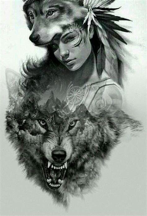 Native American Wolf Tattoo Designs - Printable Calendars AT A GLANCE