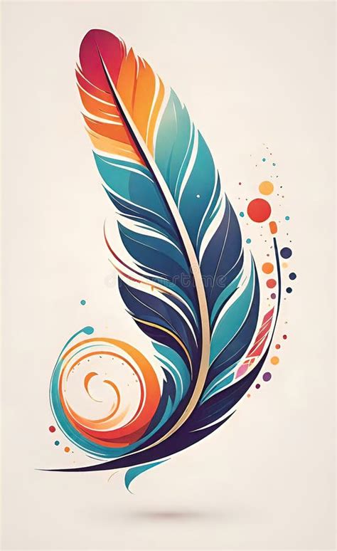 Vector Illustration, Logo of Magic Bird Feathers with Patterns ...