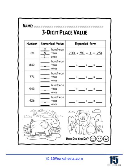 Place Value Worksheets - 15 Worksheets.com