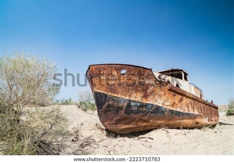 Selective Focus On Shipwreck Ecological Disaster Stock Photo 2223710783 ...