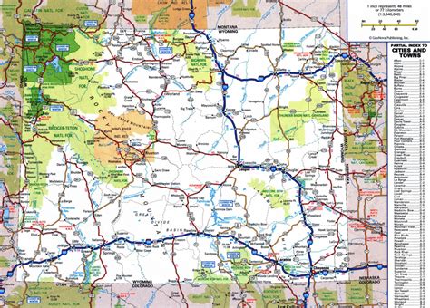 Large Detailed Roads And Highways Map Of Wyoming State With National ...