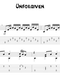 The Unforgiven for guitar. Guitar sheet music and tabs.