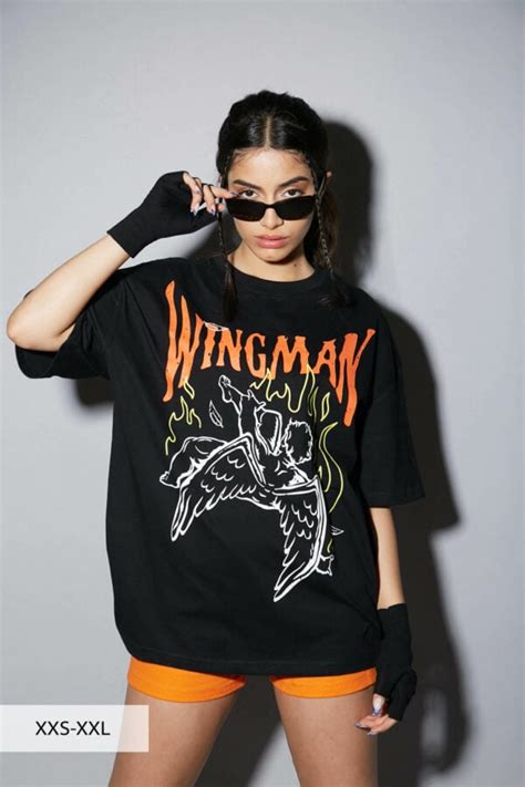 Black Wingman Oversized T-Shirt – Bonkers Corner