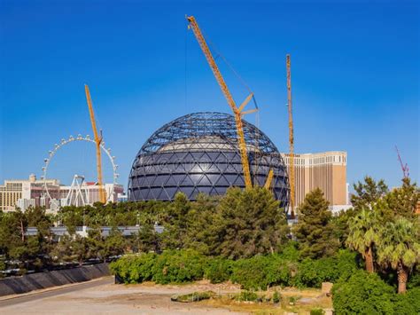 Sunny View of the MGM Sphere Under Construction Editorial Stock Image ...