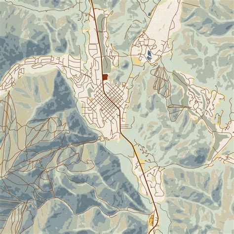 Ketchum - Idaho Map Print in Woodblock — JACE Maps