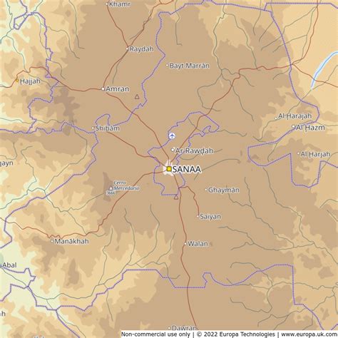 Map of Sana'a, Yemen | Global 1000 Atlas