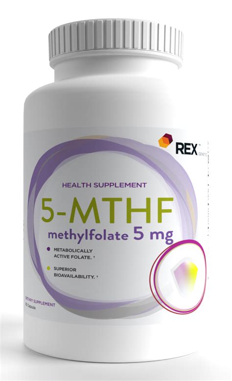 5-MTHF 5000 mcg - Methylfolate 5mg – REX Genetics, USA