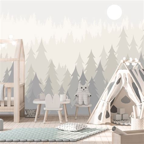 Woodland Nursery Wallpaper - Etsy