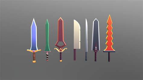 Low Poly Swords - 3D model by BlackDragonBE (@blackdragon.be) [a8b766f] - Sketchfab