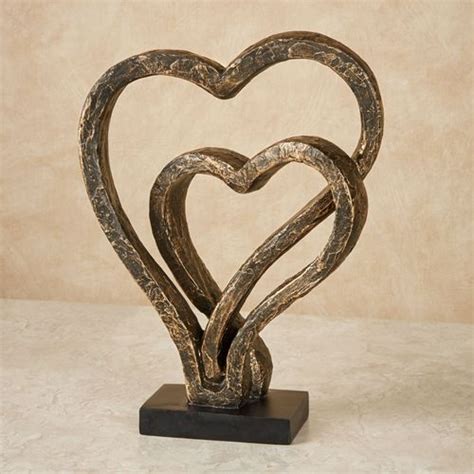 Our Hearts As One Love Bronze Table Sculpture