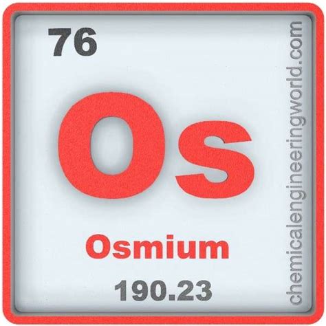 Osmium Element Properties and Information - Chemical Engineering World