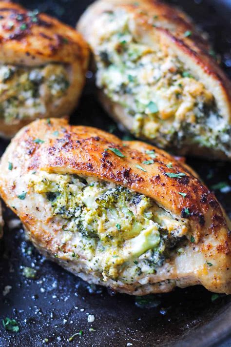 Broccoli and Cheese Stuffed Chicken Breast - Easy Chicken Recipes