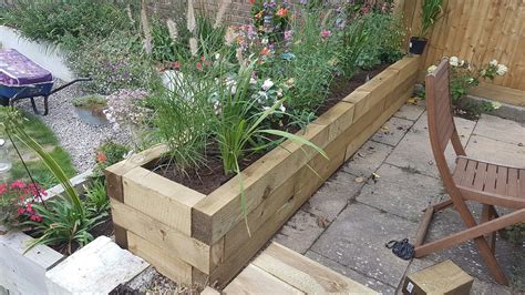 Tanalised sleeper raised beds by C.H WoodWorx | Garden projects, Outdoor gardens, Plants