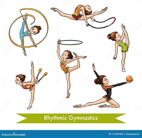 Rhythmic Gymnastics Pattern Vector Illustration | CartoonDealer.com #72688072