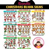 Blank Signs Christmas Kid Toppers Clipart {Christmas Clipart by Marie Clips}