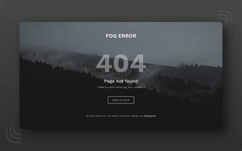 Fog Error Page Web Element | Error page, Fog, Page template