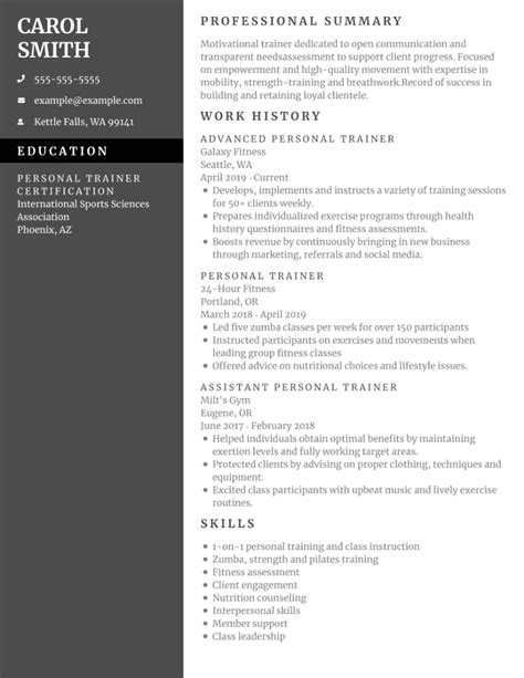 Best Personal Trainer Resume Examples in 2024