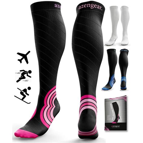 Compression Socks for Men & Women (20-30 mmHg) - Anti DVT Varicose Vein ...