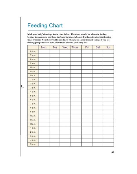 50 Printable Baby Feeding Charts [Newborn Feeding Schedule]