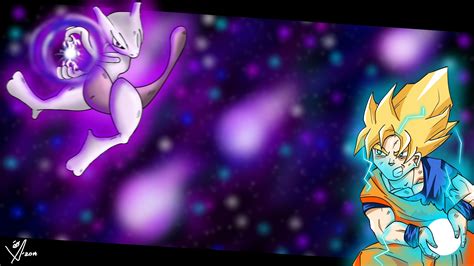 Mewtwo vs Goku by Leo-25 on DeviantArt