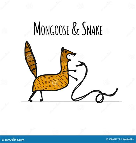 Funny Mongoose, Sketch for Your Design Stock Vector - Illustration of ...