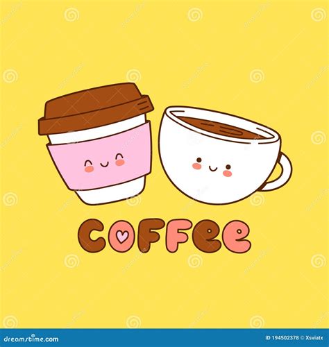 Cute Coffee Paper Cup and Mug Logo Stock Vector - Illustration of design, icon: 194502378