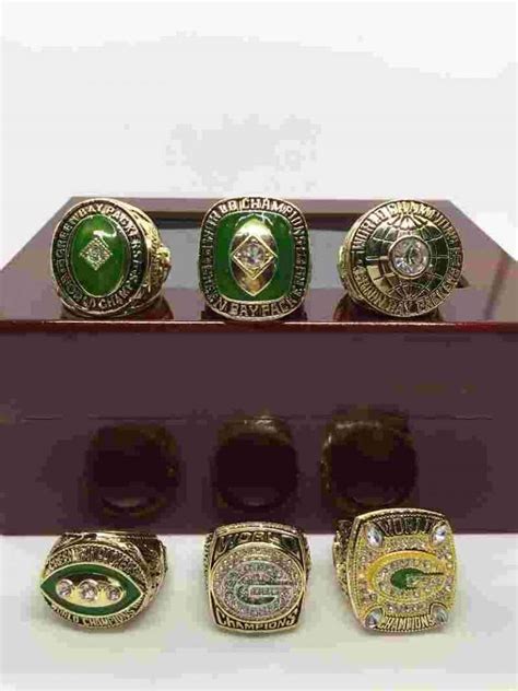 6 Green Bay Packers Super Bowl Rings Set - Cheap Super Bowl Rings on Sale