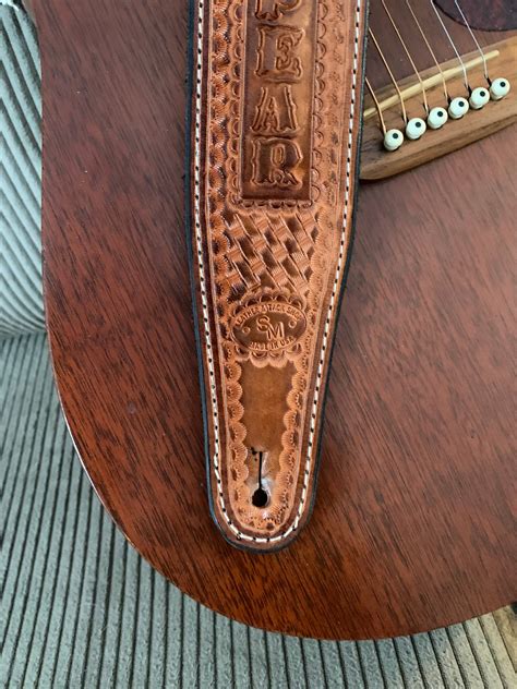 Leather Guitar Strap Deluxe Tooled Customized / | Etsy