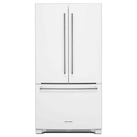 KitchenAid 36 in. W 20 cu. ft. French Door Refrigerator in Black ...