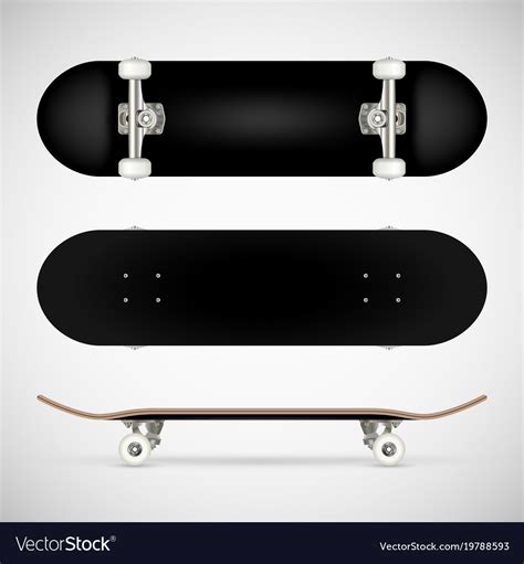 Realistic skateboard template Royalty Free Vector Image