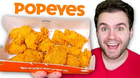 Popeyes NEW Chicken Nuggets REVIEW! Are they good?! - YouTube