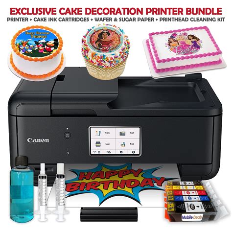 Canon PIXMA Cake Image Printer, Edible Ink Cartridges, Wafer & Sugar Sheets Bundle - Walmart.com