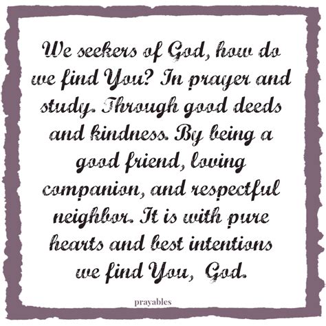 Prayer: Seekers of God - Prayables