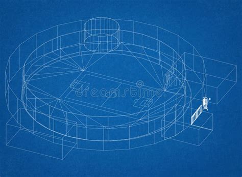 Football Stadium Architect Blueprint Stock Illustration - Illustration of soccer, championship ...