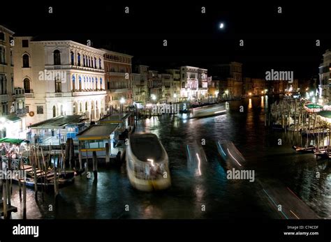 The Grand Canal at night Venice Italy Stock Photo - Alamy