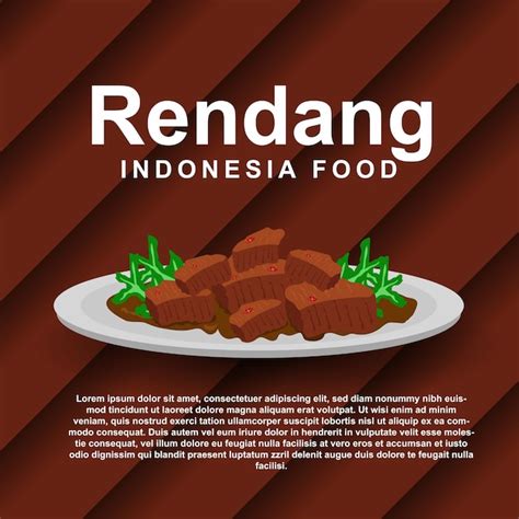 Rendang originário de padang sumatra, indonésia, design de vetor ...