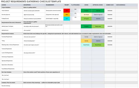 Requirements Management Excel Template