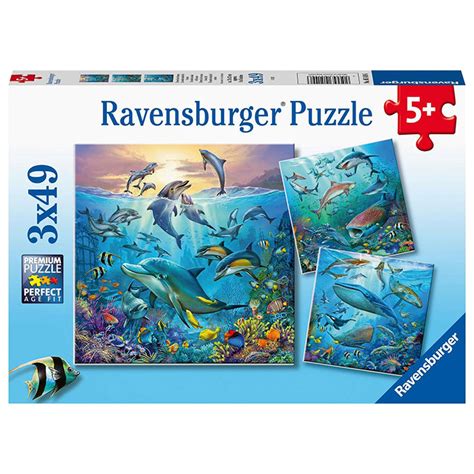 Ravensburger Ocean Life, 3 X 49 PC Puzzle | Mind Games Canada