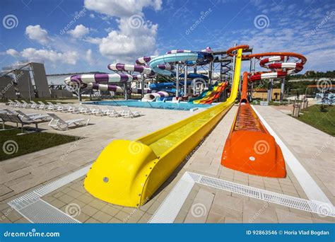 Water Slides at Nymphaea Aquapark in Oradea, Romania Editorial Photo - Image of architecture ...