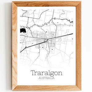 Traralgon Map INSTANT DOWNLOAD Traralgon Australia City Map | Etsy