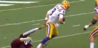 LSU QB Joe Burrow Had His Pants Pulled Down By Miss. State Defender Going For A Sack (VIDEO ...