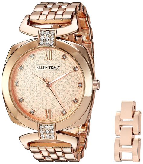 Ellen Tracy Women's Quartz Metal and Alloy Watch, Color:Rose Gold-Toned ...