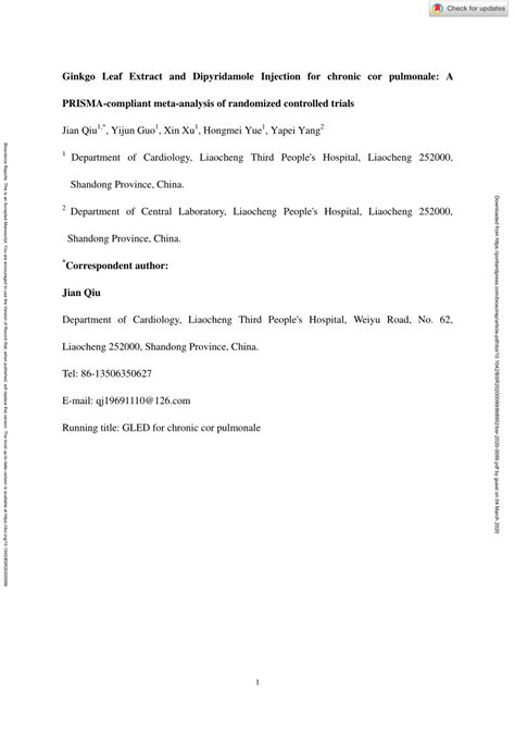 (PDF) Ginkgo Leaf Extract and Dipyridamole Injection for chronic cor pulmonale: A PRISMA ...