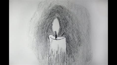 How to Draw and Sketch a Realistic Candle using Pencil - Sketching - YouTube